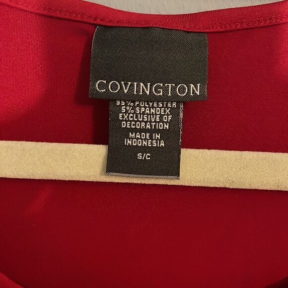 Red Sequin Sleeveless Tank Top Shimmer Party - Picture 2 of 4